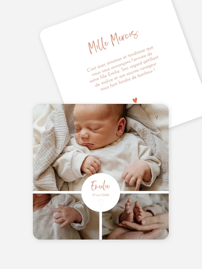 Faire-part naissance Tendre médaillon