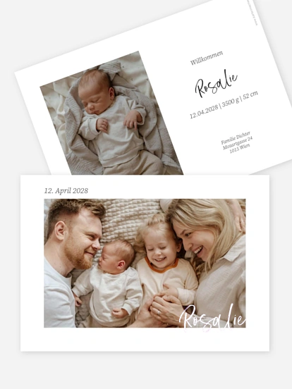 Geburtskarte Willkommenszeilen