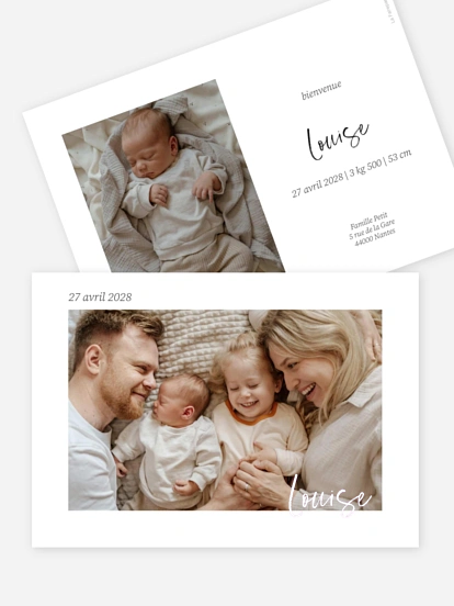 Faire-part naissance Premières lettres