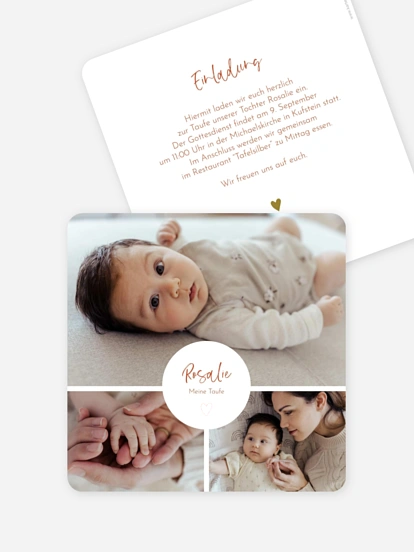 Taufeinladung Kleines Herzensglück