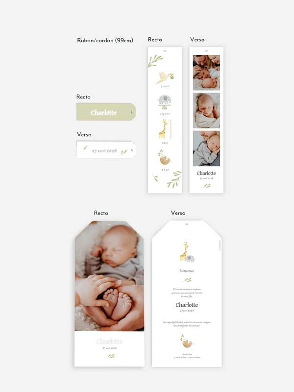 Faire-part naissance Douce savane