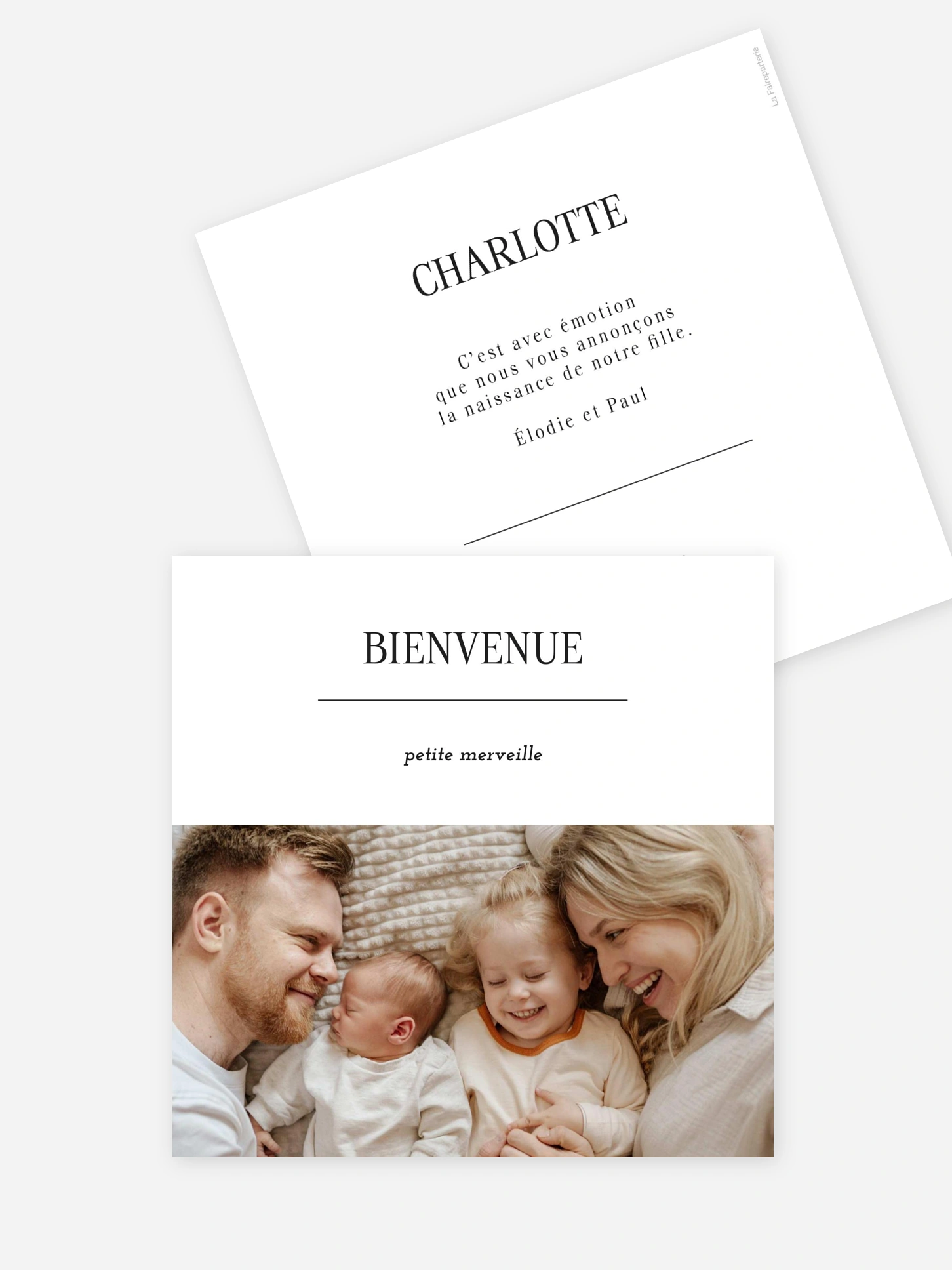 Carte remerciement naissance Tendre arrivée