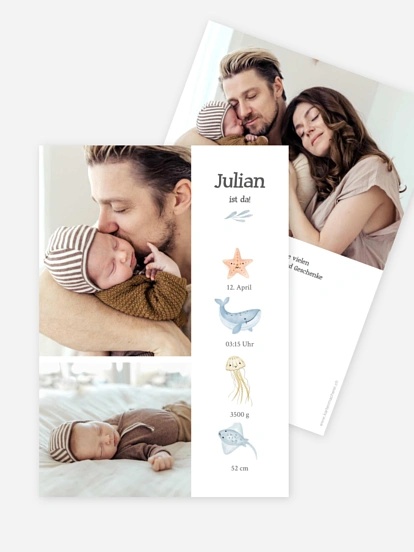 Geburtskarte Kleiner Seestern