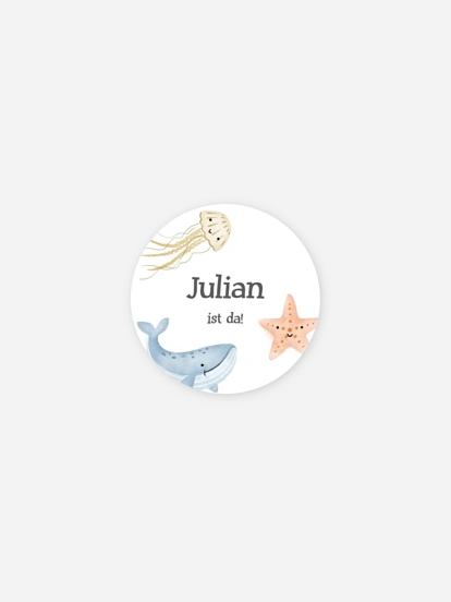 Aufkleber Geburt Kleiner Seestern
