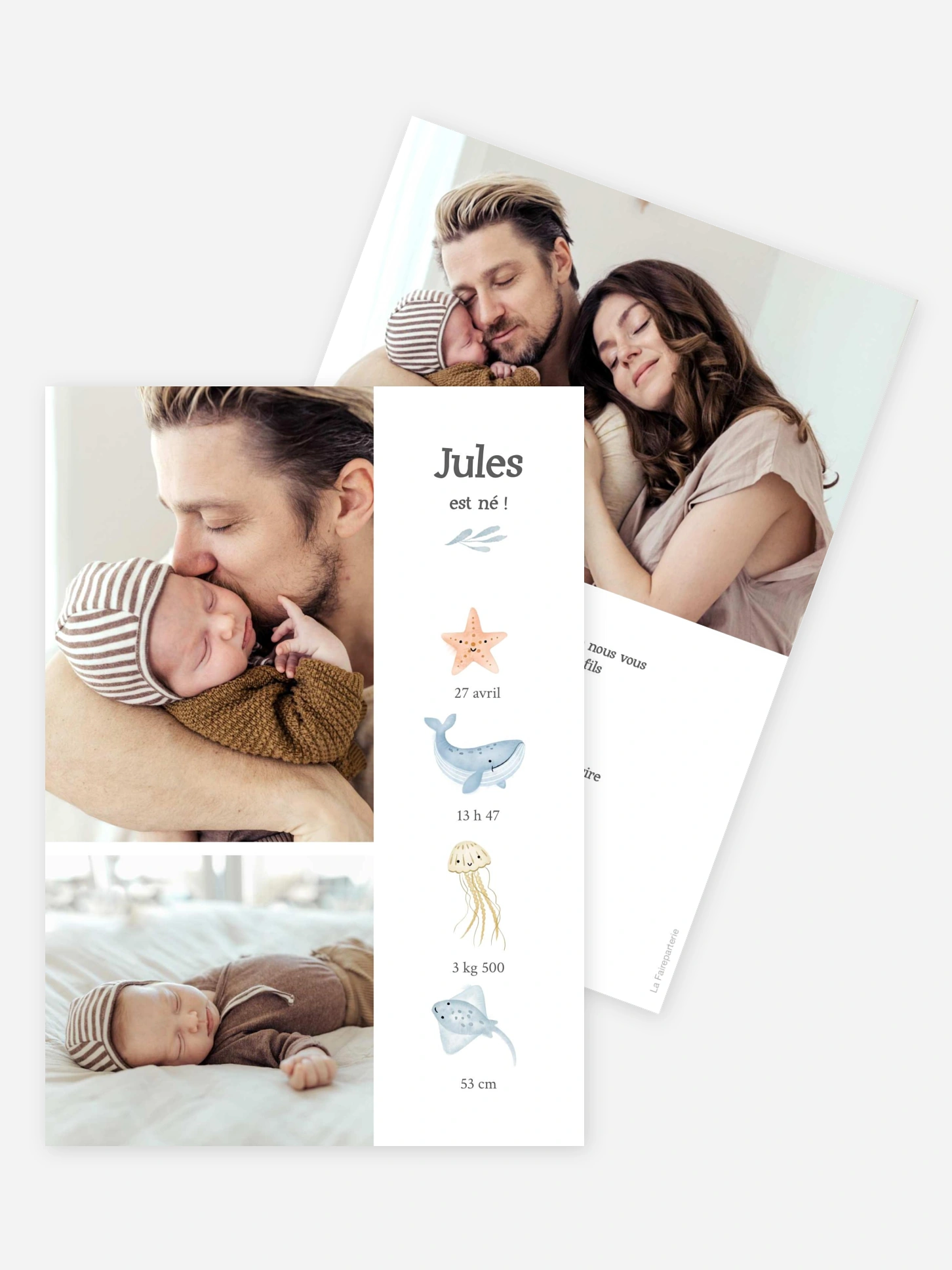 Faire-part naissance Vagues de tendresse