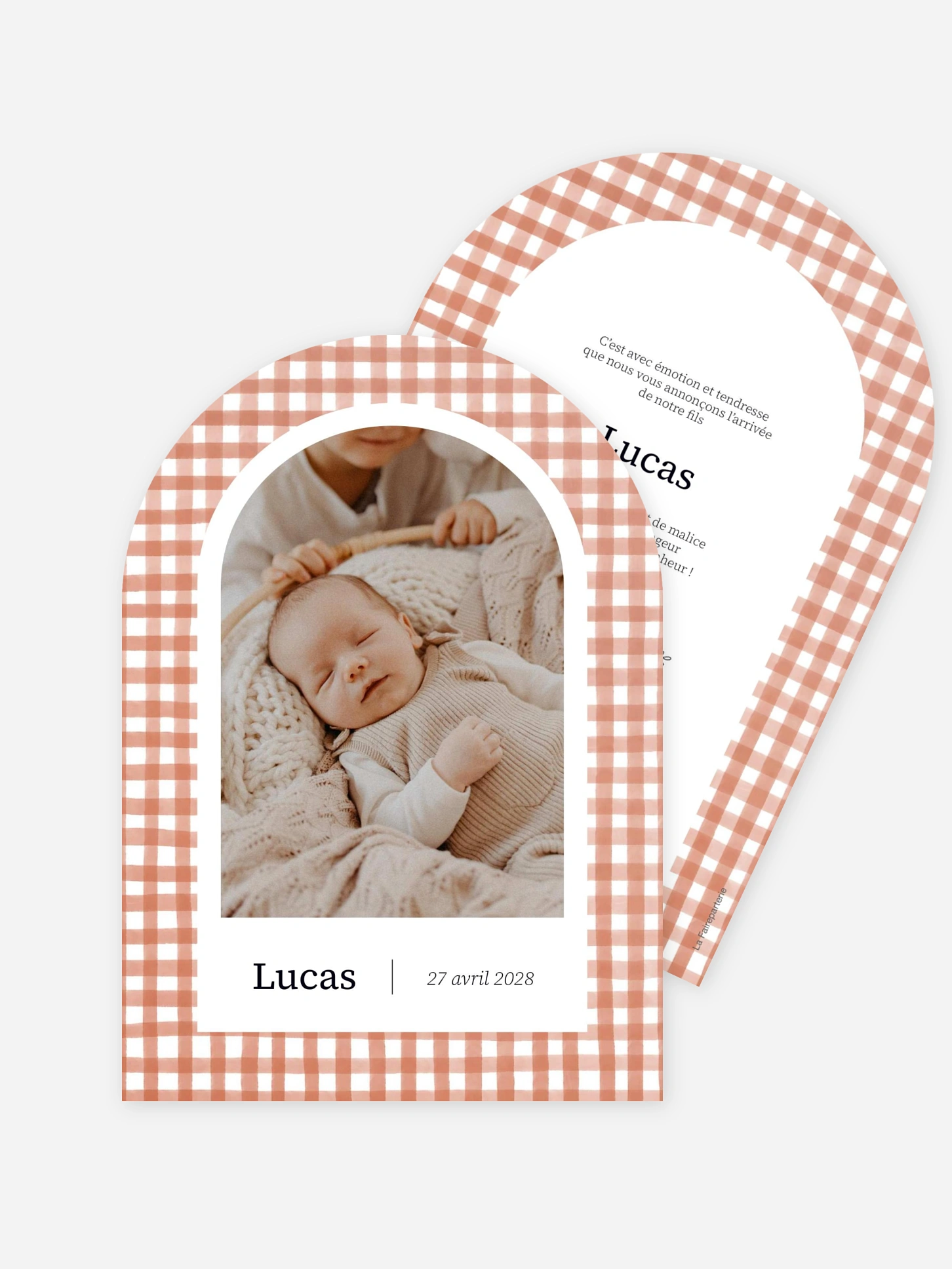 Faire-part naissance Tendre vichy