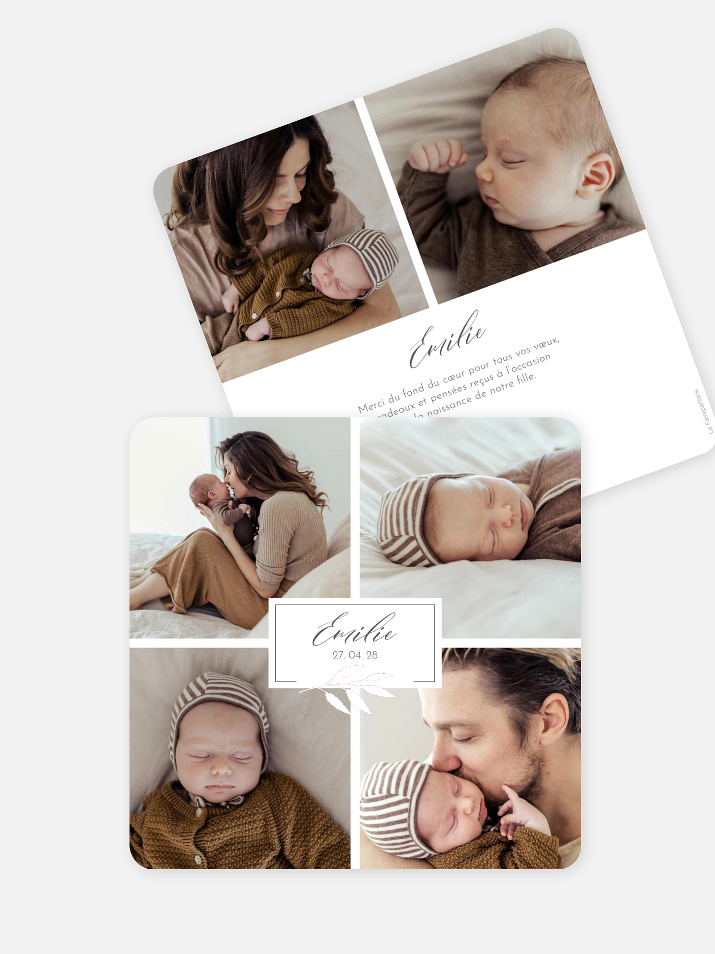 Faire-part naissance Douce dorure
