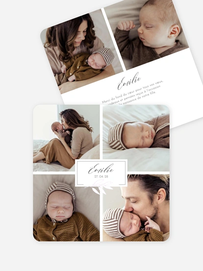 Faire-part naissance Douce dorure