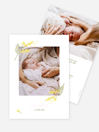 Faire-part naissance Tendre mimosa
