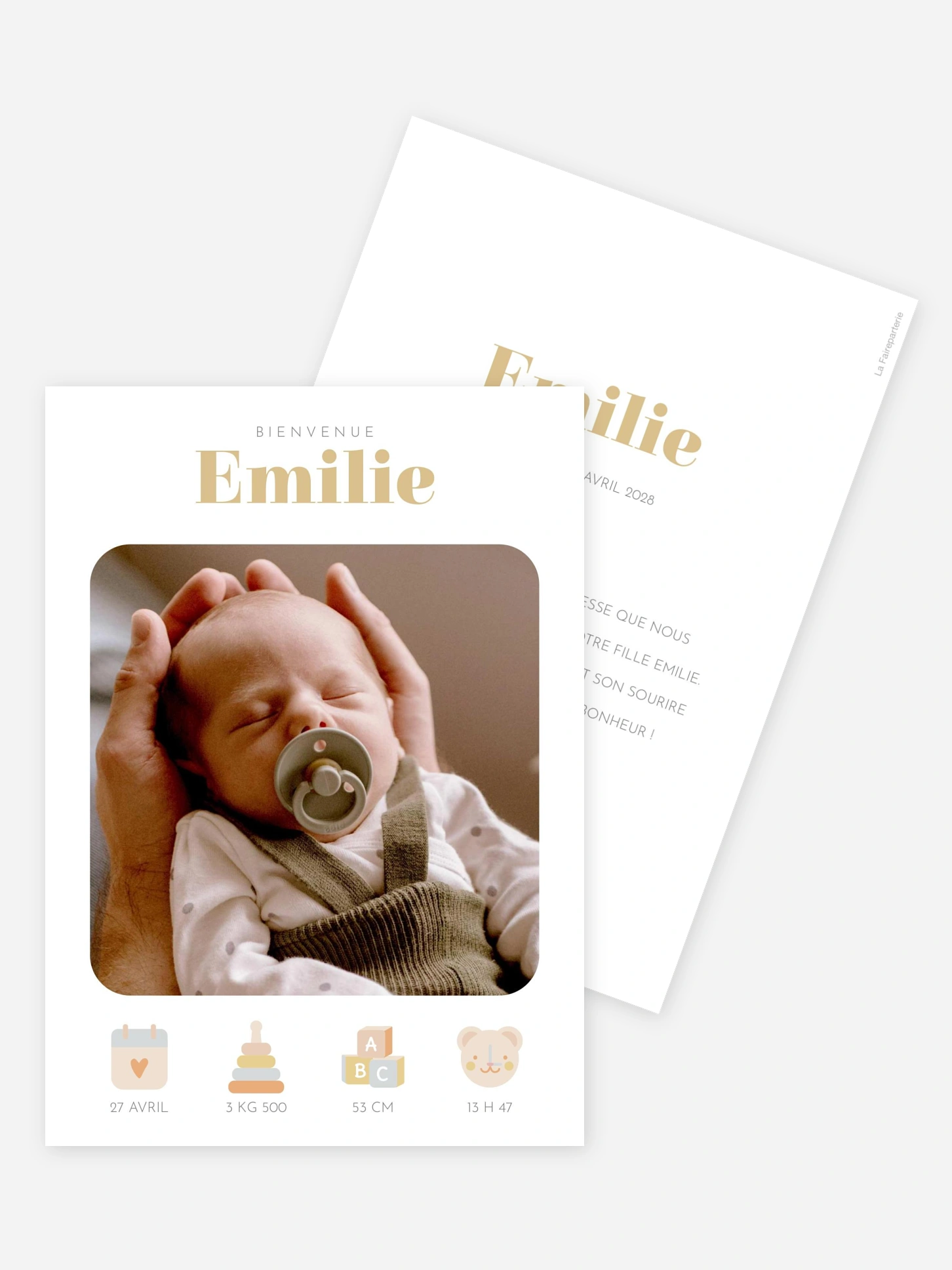 Faire-part naissance Petits signes