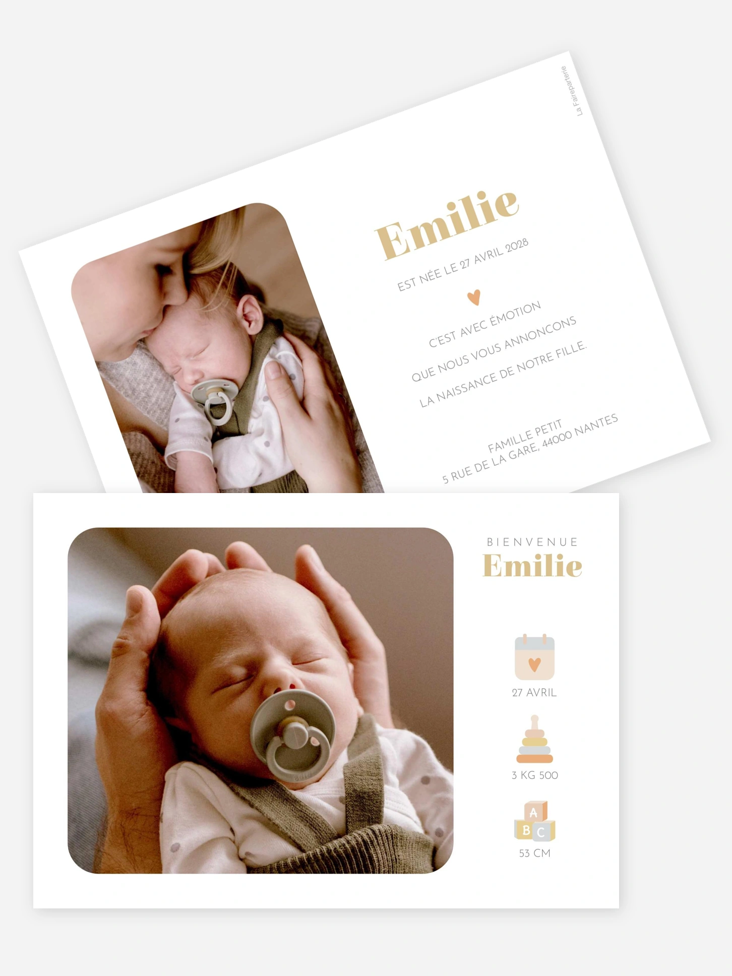 Faire-part naissance Petits signes