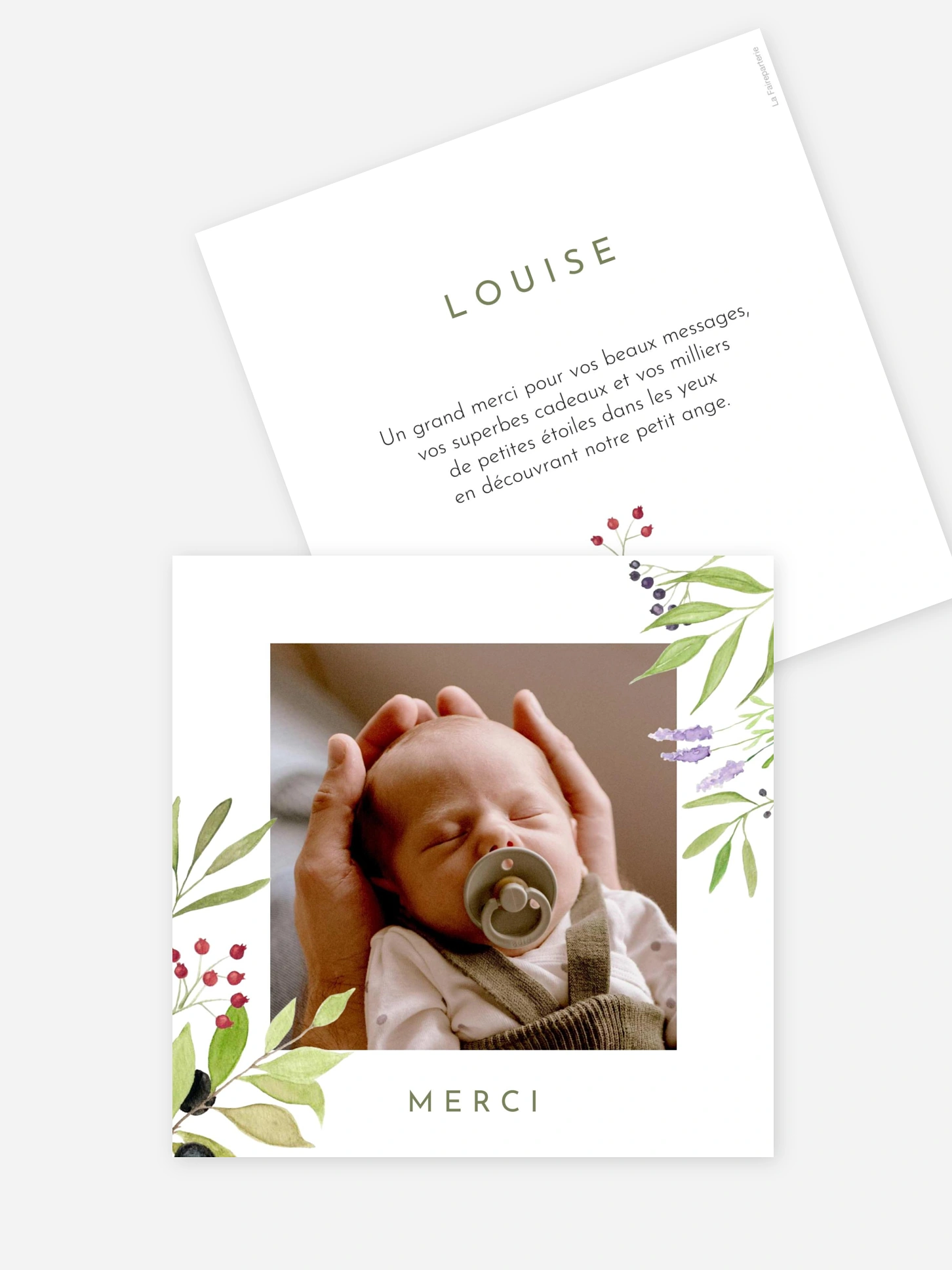 Carte remerciement naissance Rêve printanier