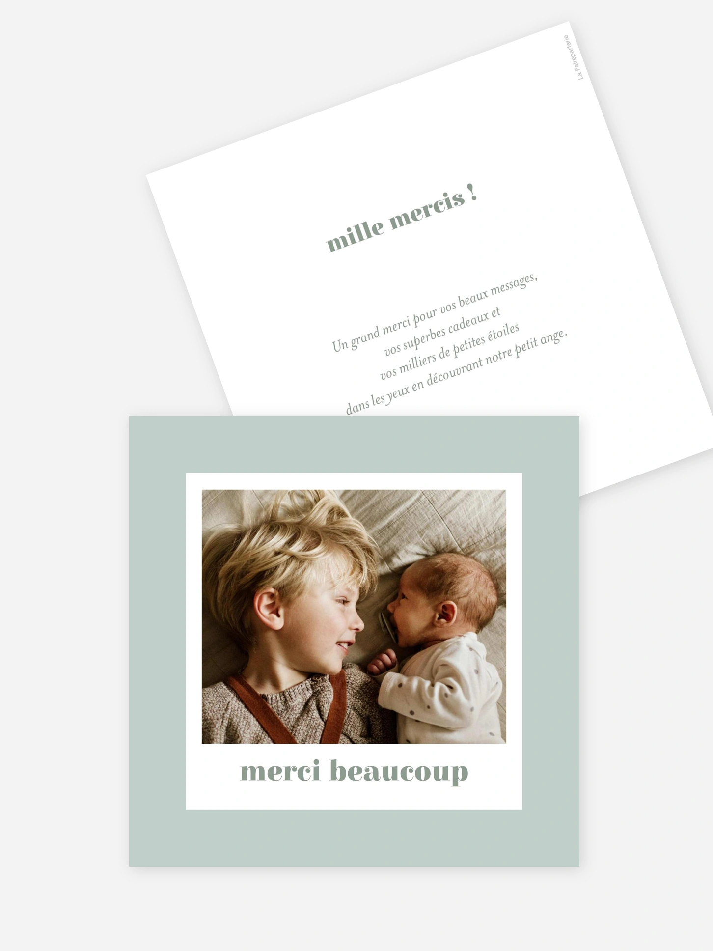 Carte remerciement naissance Joie naissante