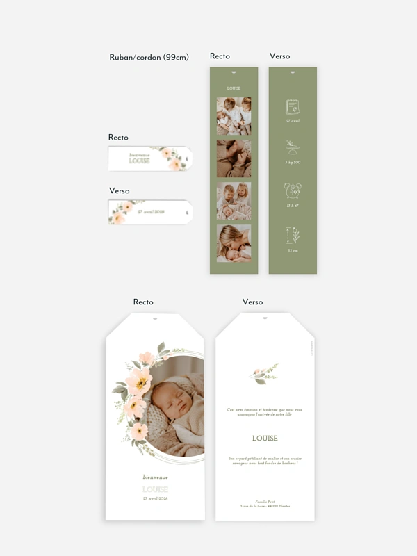Faire-part naissance Fleurs de Naissance