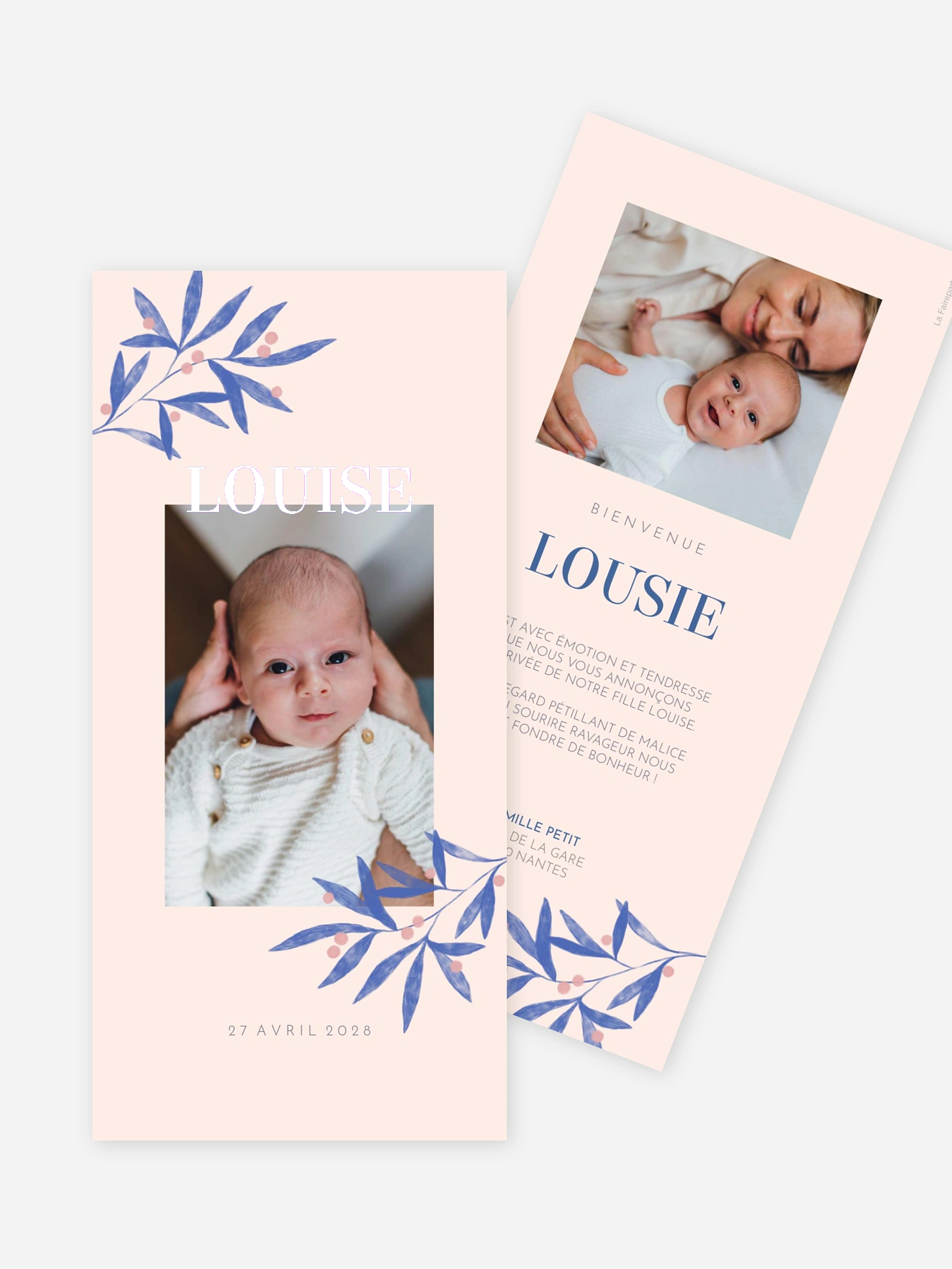 Faire-part naissance Brin de laurier