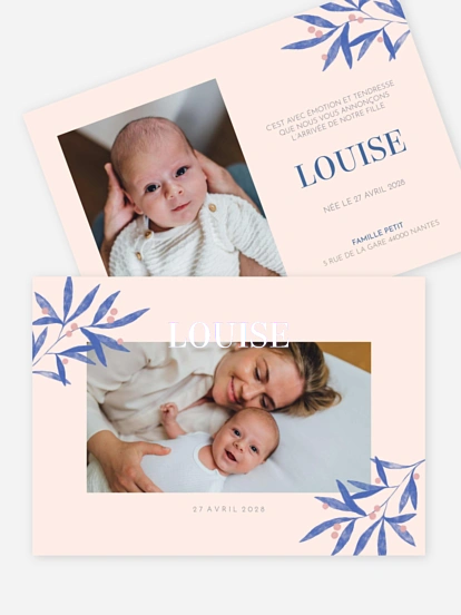 Faire-part naissance Brin de laurier