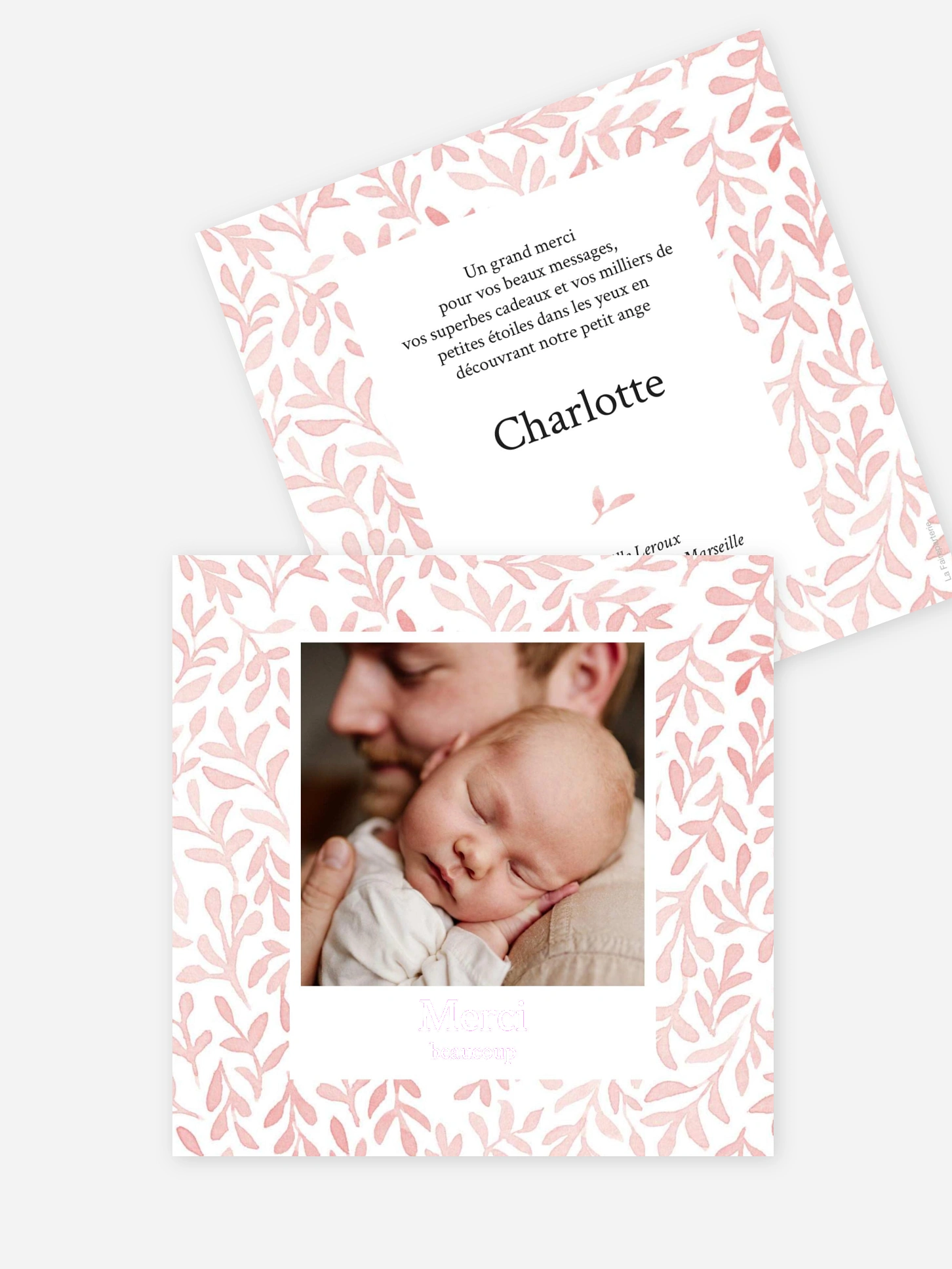 Carte remerciement naissance Petite harmonie
