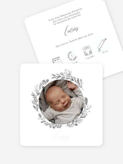 Faire-part naissance Petit rameau