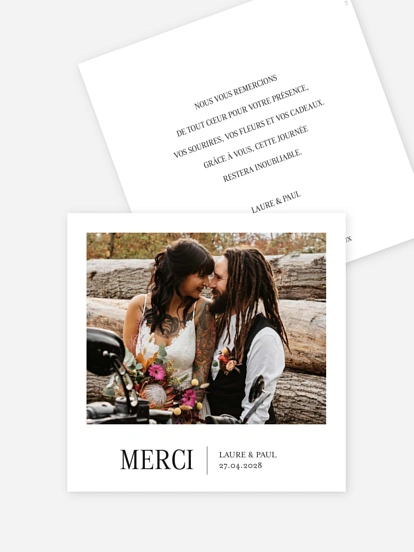 Carte de remerciements Fine élégance