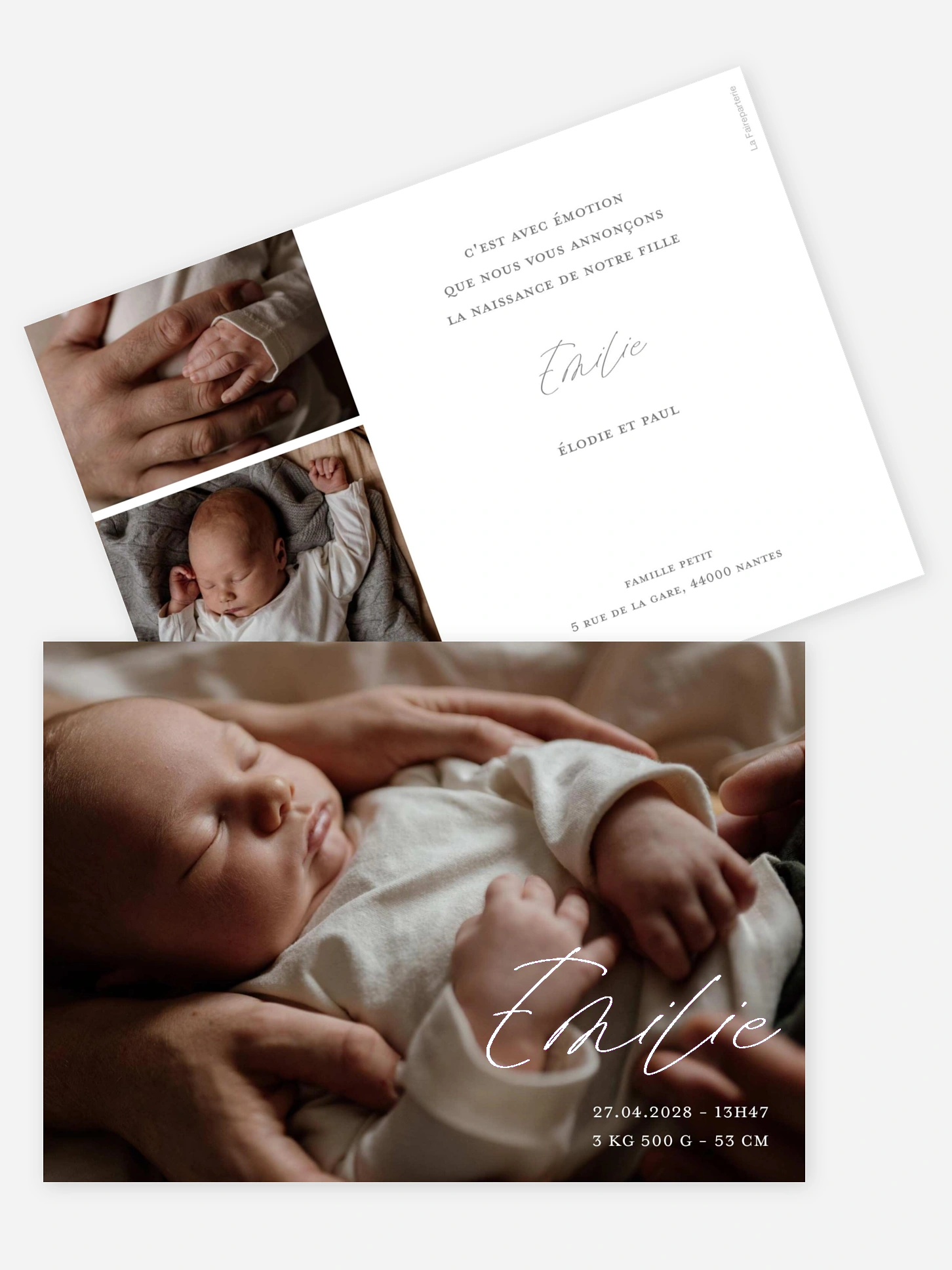 Faire-part naissance Cœur tendre