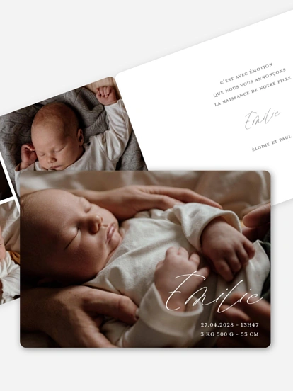 Faire-part naissance Cœur tendre