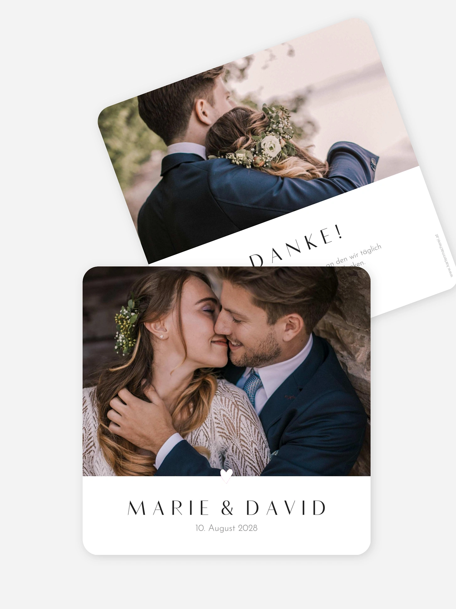 Dankeskarte Hochzeit Herzglanz