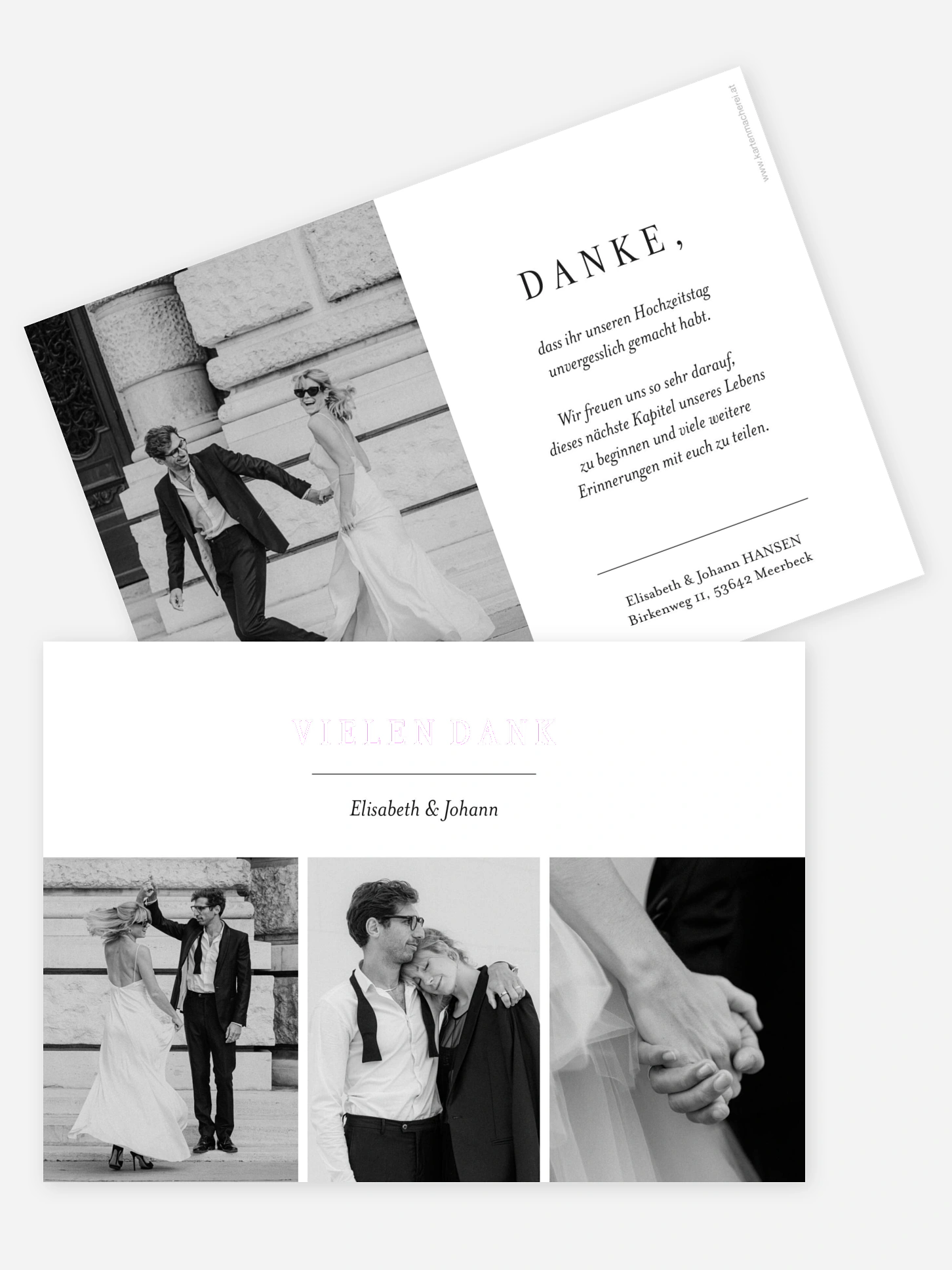 Dankeskarte Hochzeit Zarte Momente