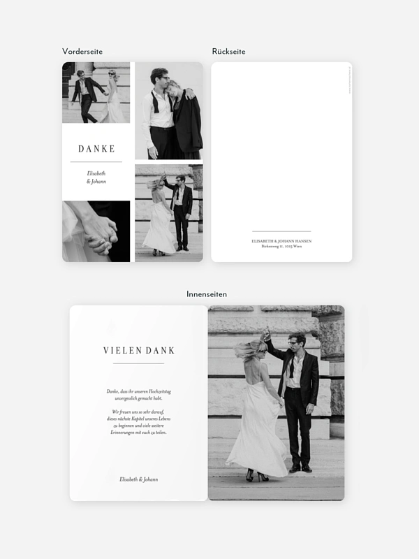 Dankeskarte Hochzeit Zarte Momente