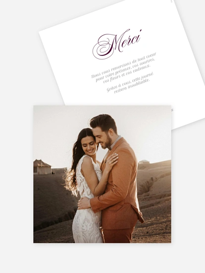 Carte de remerciements Reflet d’union