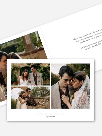 Carte de remerciements Souvenir d’union