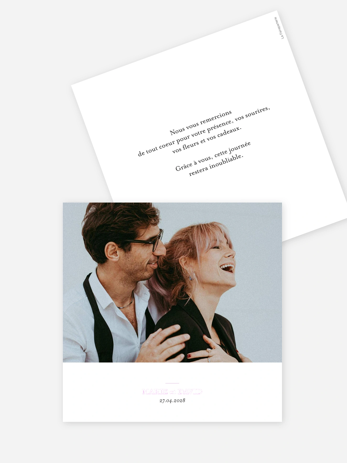 Carte de remerciements Instant d’amour