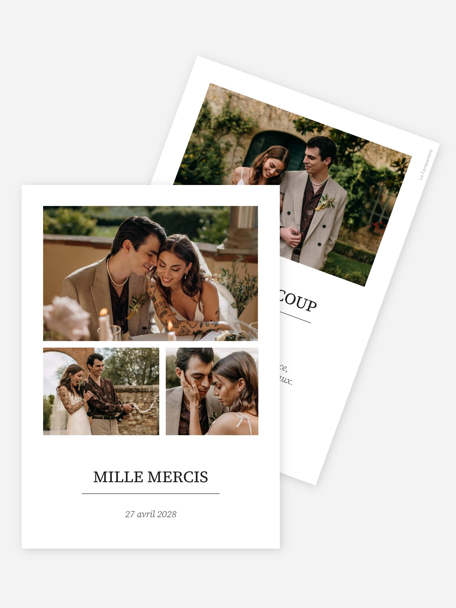 Carte de remerciements Souvenirs d’amour