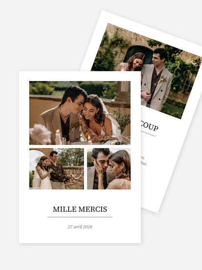 Carte de remerciements Souvenirs d’amour