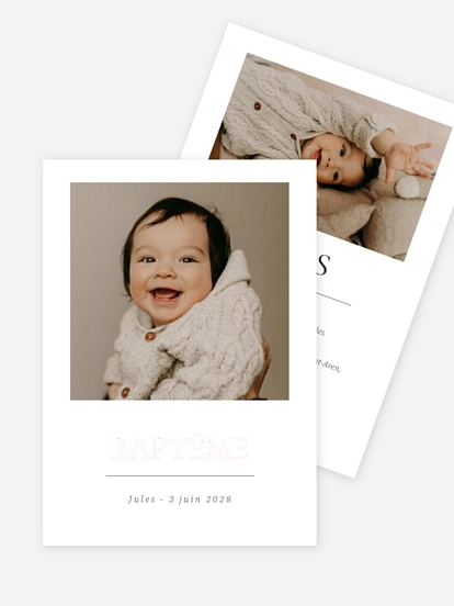 Faire-part baptême Mots d’amour