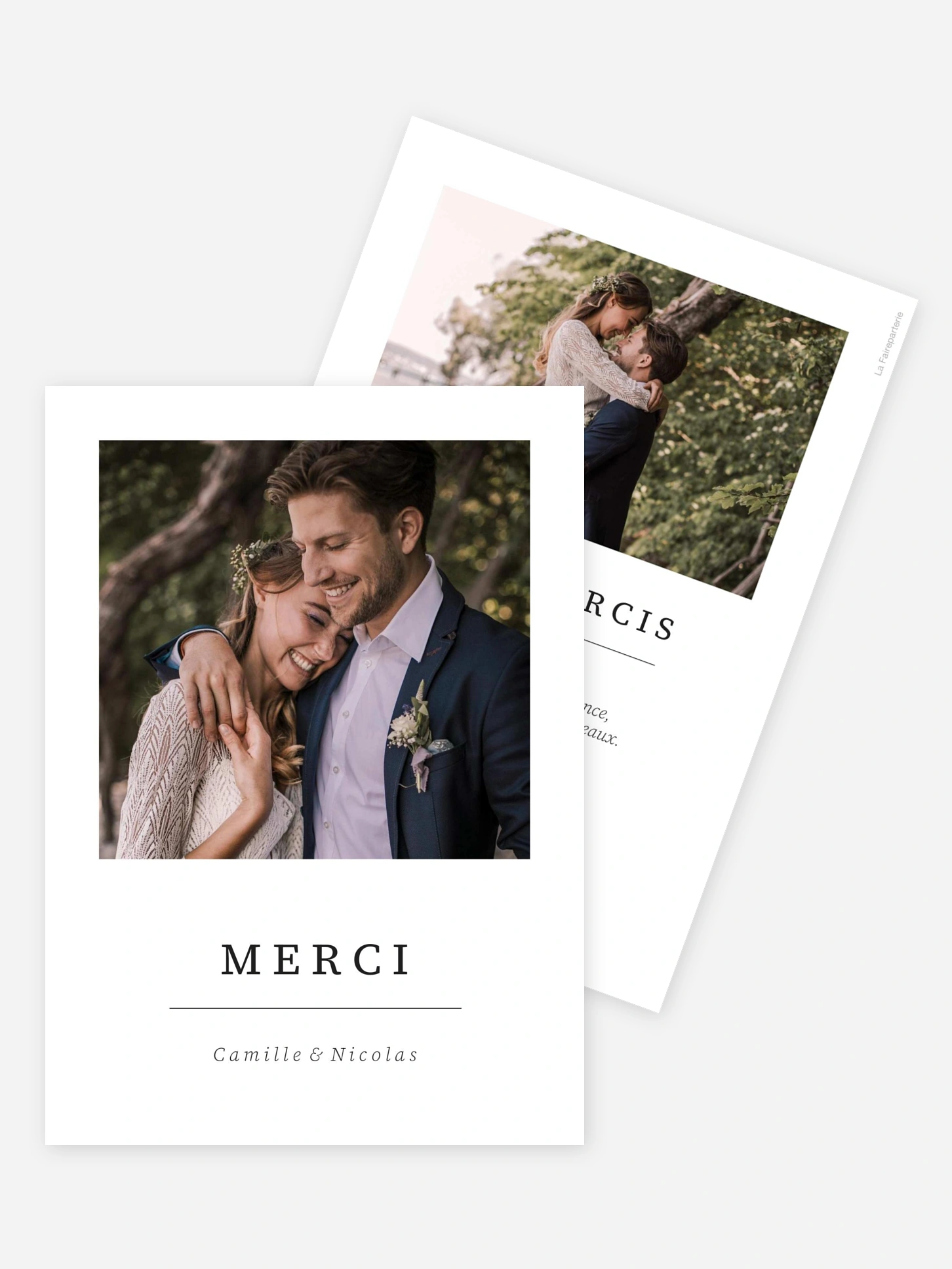 Carte de remerciements Mots d’amour