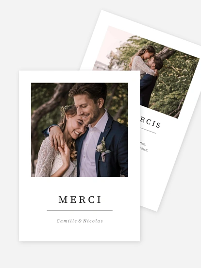 Carte de remerciements Mots d’amour