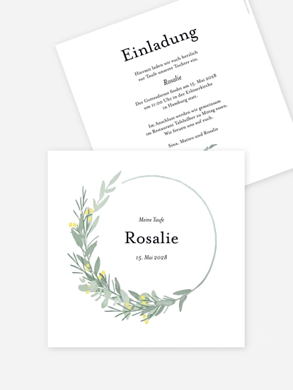 Taufeinladung Zarter Eukalyptus