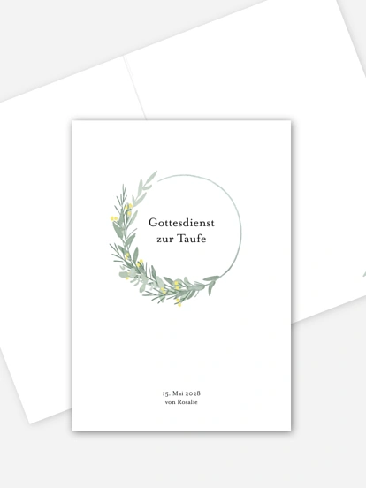 Kirchenheft Taufe Zarter Eukalyptus