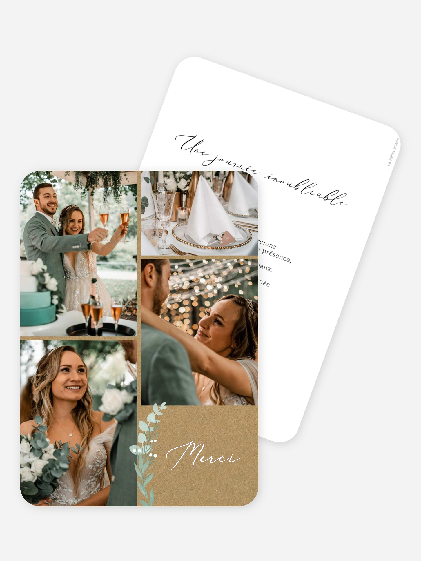 Carte de remerciements Tendre couronne