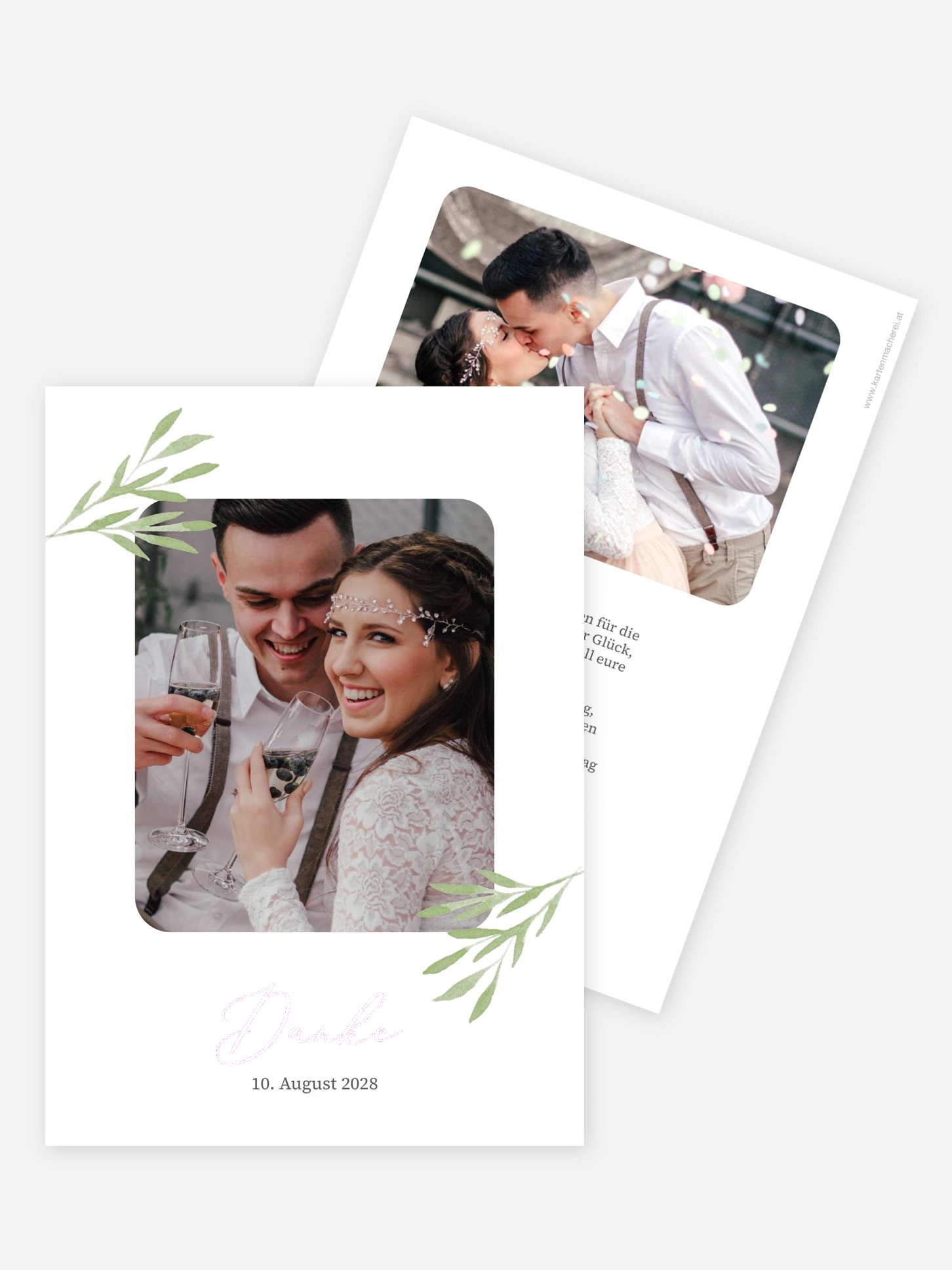 Dankeskarte Hochzeit Zartes Grün