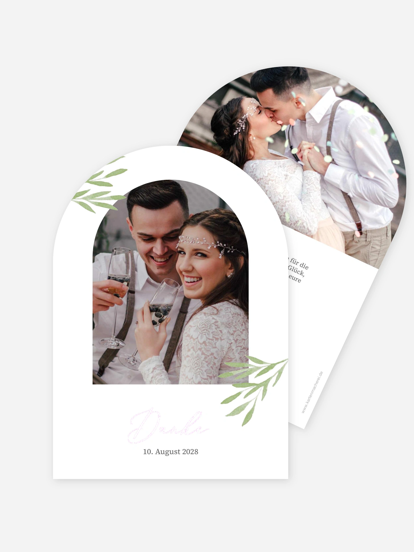 Dankeskarte Hochzeit Zartes Grün