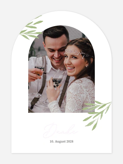 Dankeskarte Hochzeit Zartes Grün