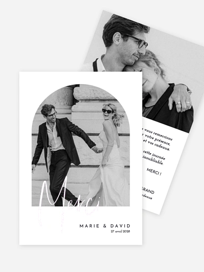 Carte de remerciements Merci infini