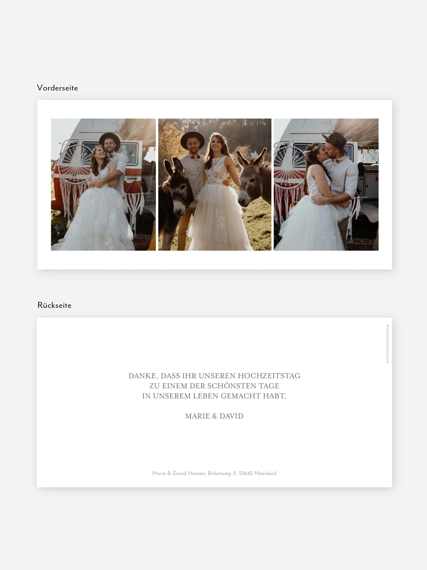Dankeskarte Hochzeit Liebeshorizont