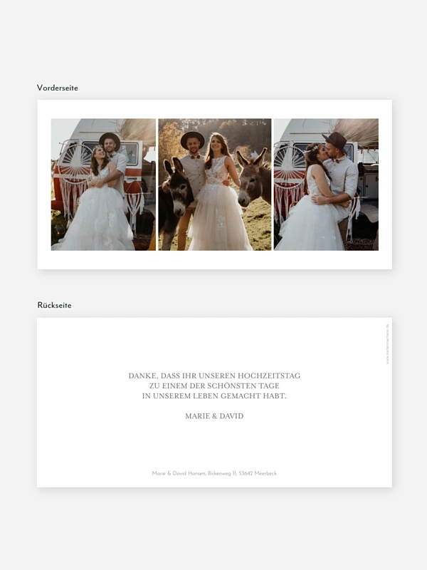 Dankeskarte Hochzeit Liebeshorizont