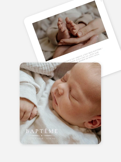 Faire-part baptême Douce attention