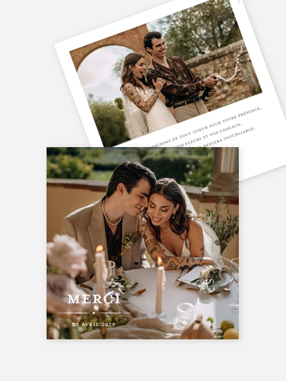 Carte de remerciements Douce attention