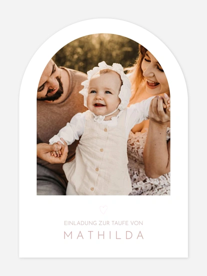 Taufeinladung Zarte Herzen