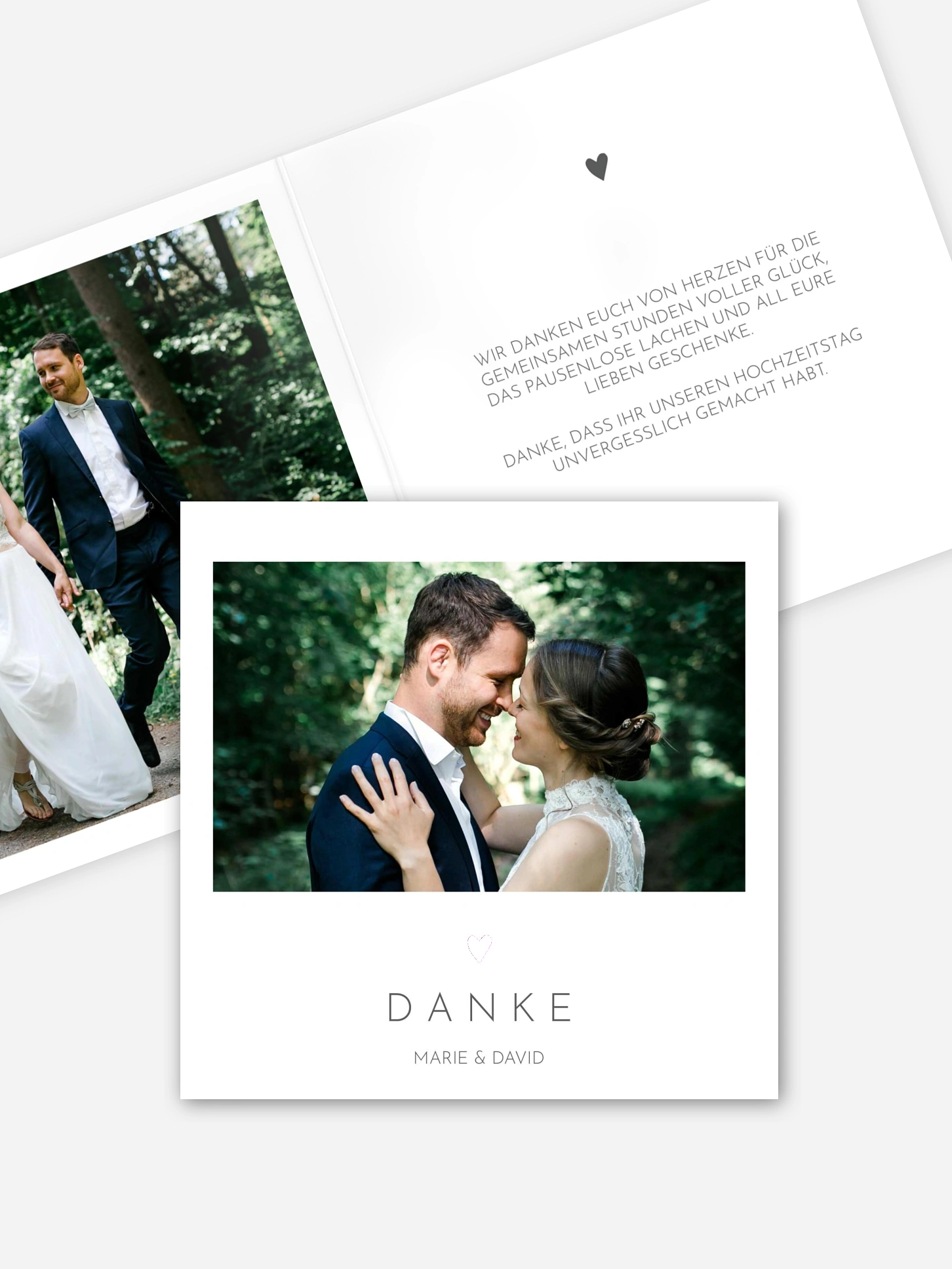 Dankeskarte Hochzeit Zarte Herzen