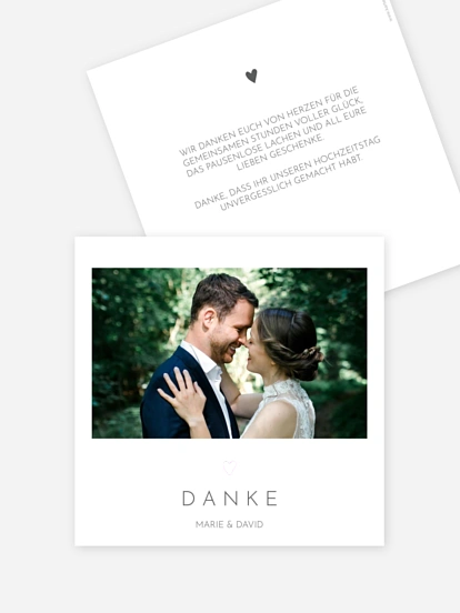 Dankeskarte Hochzeit Zarte Herzen